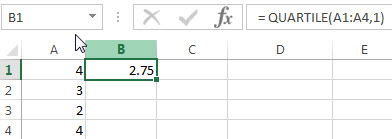 Excel QUARTILE Function