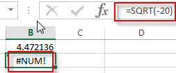 excel sqrt examples2