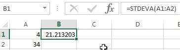 Excel STDEVA Function