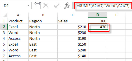 excel sumif examples2