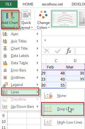 Add Drop Lines To Excel Chart