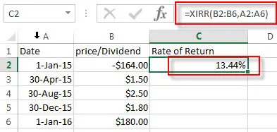 calculate stock return1