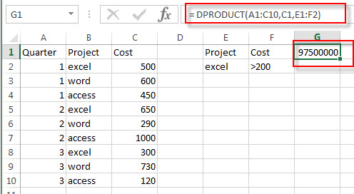 excel dproduct examples1