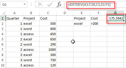 excel dstdev examples1