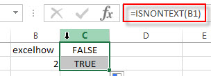 Excel ISNONTEXT Function