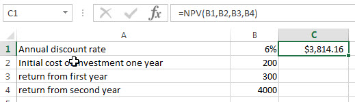 excel npv exampels1