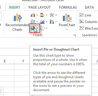 what do oyu need to make a pie chart in excel