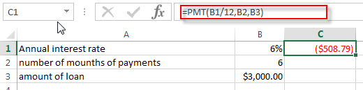 excel pmt exampels1