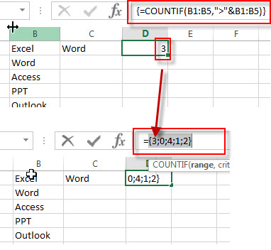 find maximal string countif function1