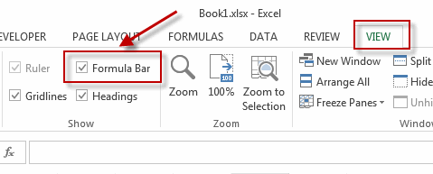 show or hide formula bar1