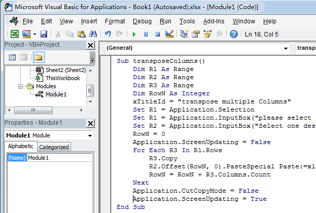 transpose multiple columns2