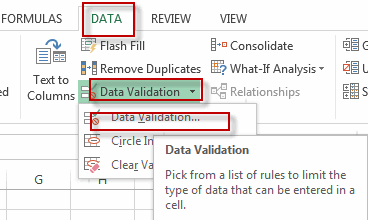 data validation to limit cell1