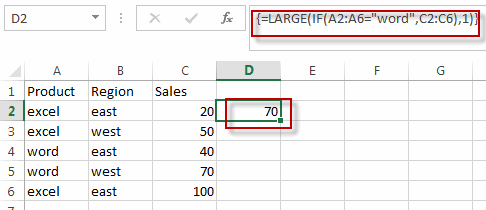 find largest value3