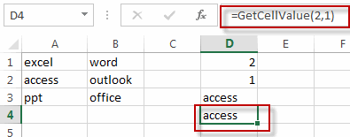 Get Cell Value Based on Row and Column Numbers