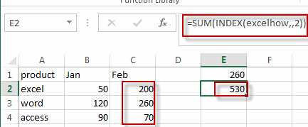 sum specific row in named range4