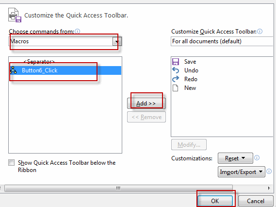 assign macro to button on ribbon