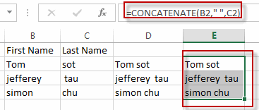 Combing the First and Last Names