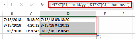 Combining Date and Time into One Cell