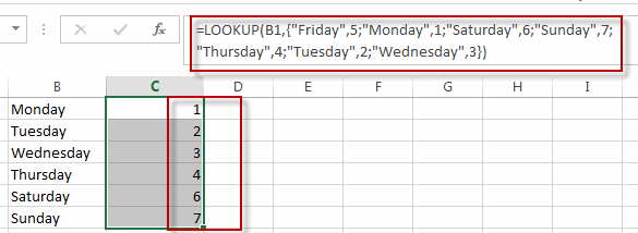 convert weekday name to number2