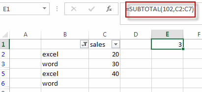 Count Blank or Non-blank Cells in Filtered Range