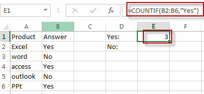 count number of yes no1