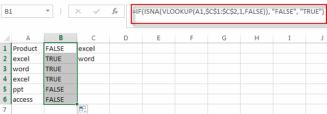 excel vlookup return true1