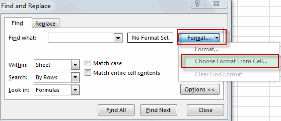 filter and select cell by color7