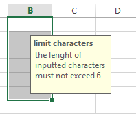 limit characters lenght6