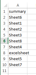 list all worksheet names6