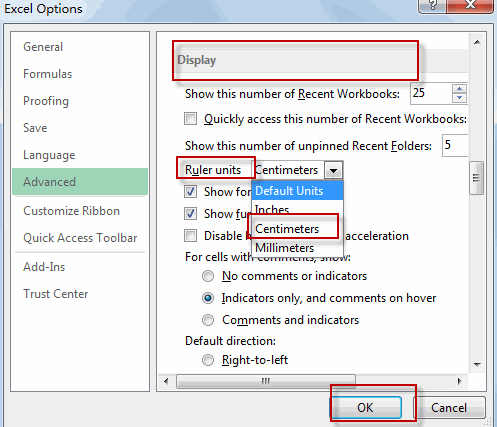 set cell size in cm3