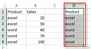 sum values based another column1