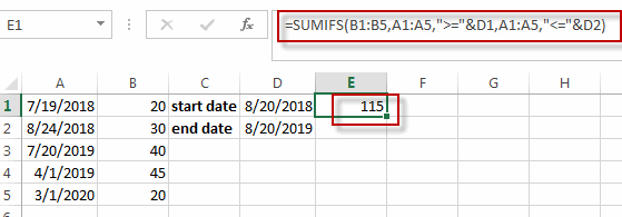 sum values between two dates1