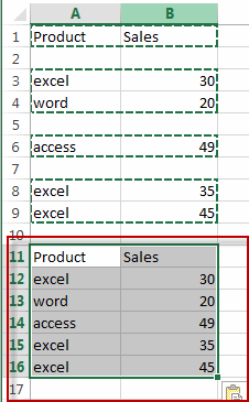 copy and paste non-blank cells9