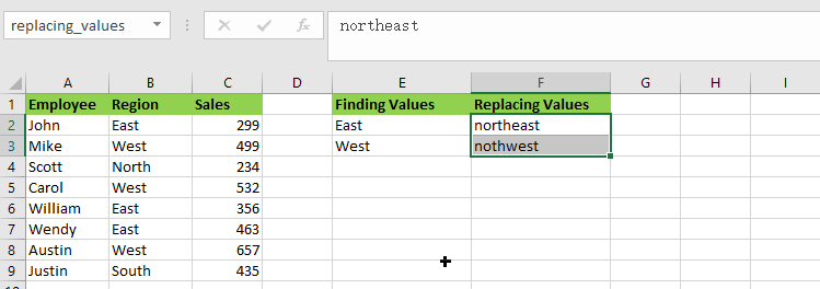 find and replace multiple values1