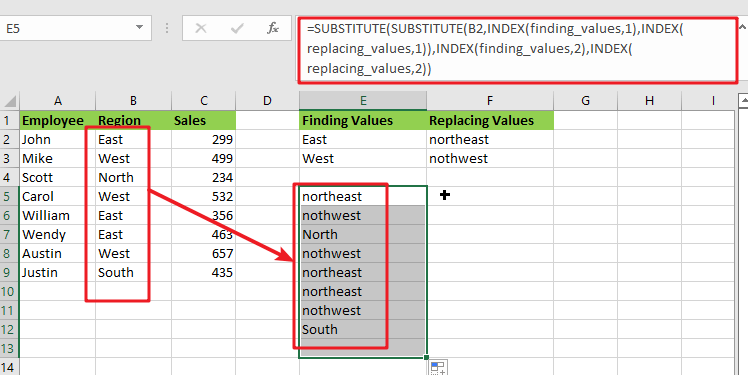 find and replace multiple values1