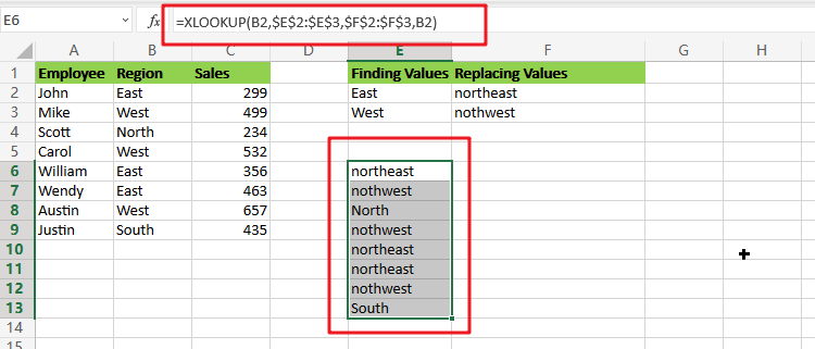 find and replace multiple values1