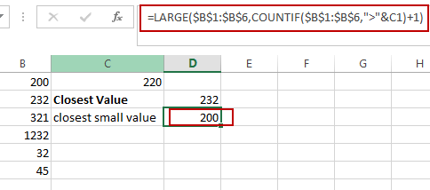 find closest value2
