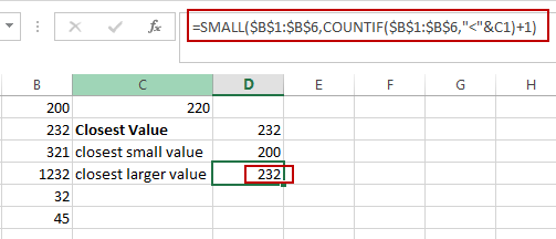 find closest value3