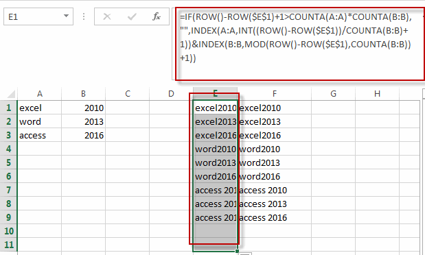 Generate All Possible Combinations Of Two Lists In Excel Free Excel Tutorial