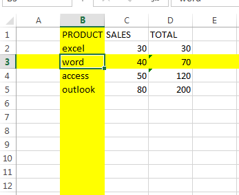 auto highlight row or column of active cell3