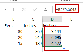 convert feet to inches2