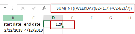 count number of weekend between two dates1