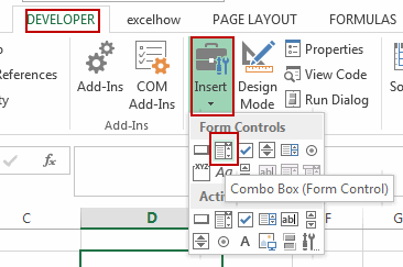 excel combo box 1