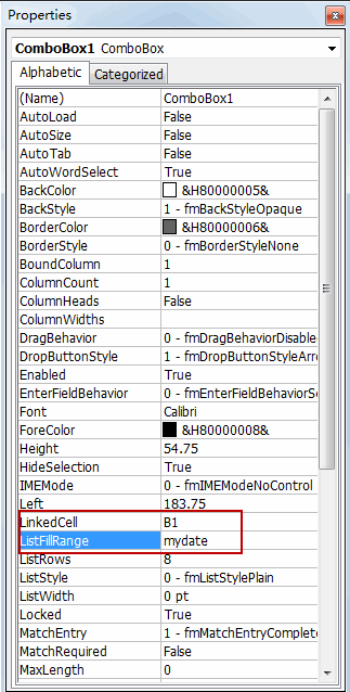 excel combo box11