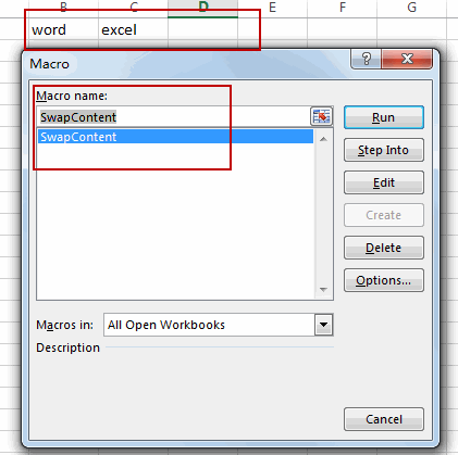 swap contentof two cells1