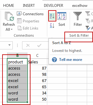 Sort Data Containing Merged Cells6