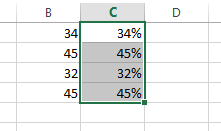 add percentage sign witout multiply 100-3