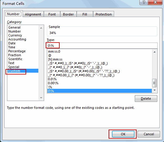 add percentage sign witout multiply 100-5