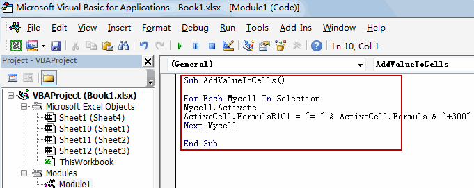 add values to cells2