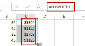 How to Calculate Exponential Value for a Range of Cells in Excel